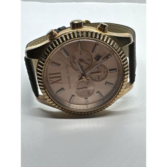 Michael Kors Lexington MK8319 Mens Brown Leather Analog Dial Quartz Watch JNA810 main image 9